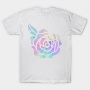 Pastel Tie-Dye Watercolor Rose T-Shirt